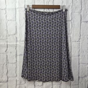 Parallel Extra Small Purple Black Swirl Geometric Print Knee Length Skirt